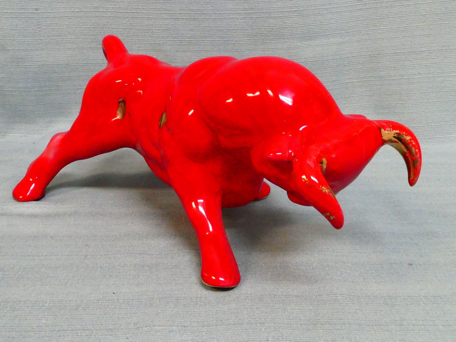 Maurice of California Pottery Red and Gold Matador & Bull Maurice of California Pottery - фотография #5