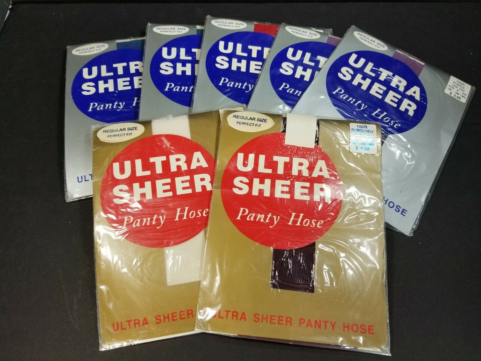 Vintage 80s Lot of 6 Ultra Sheer Panty Hose in Assorted Colors Regular Size 100R Ultra Sheer Does Not Apply - фотография #11