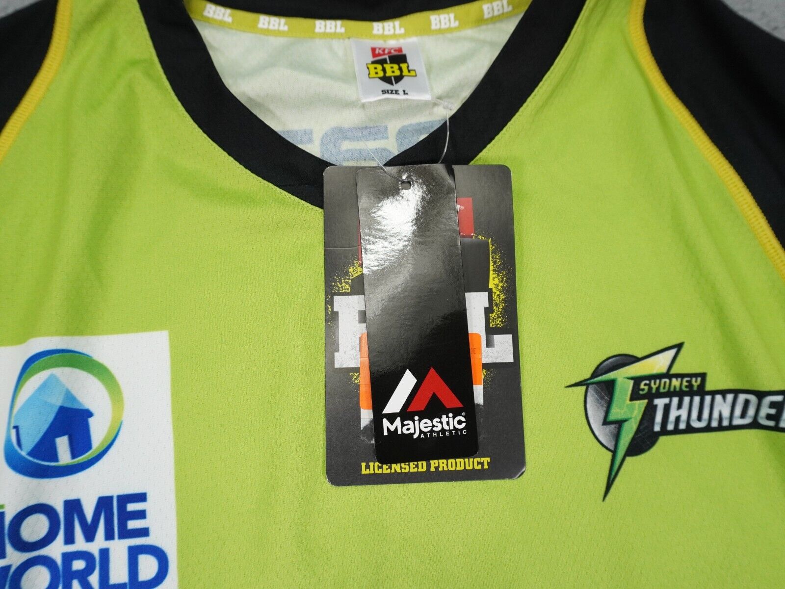 Majestic Sydney Thunder BBL Cricket Jersey Mens Large Sleeve Shirt KFC Majestic MST6425GT - фотография #5