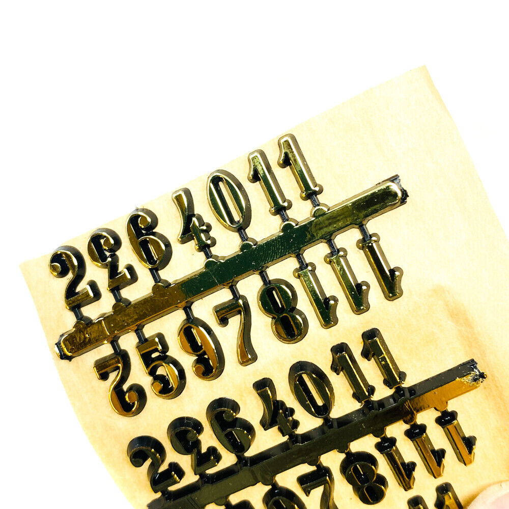 3 x 15 Pcs DIY Clock Numerals, Decorative Clocks Replacement Parts, Gold Unbranded - фотография #4