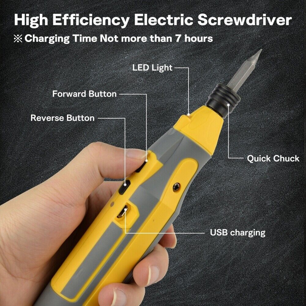 4V Cordless Electric Screwdriver Kit USB Rechargeable Power Tool 43pcs Bits Set Ziss S43067 - фотография #2