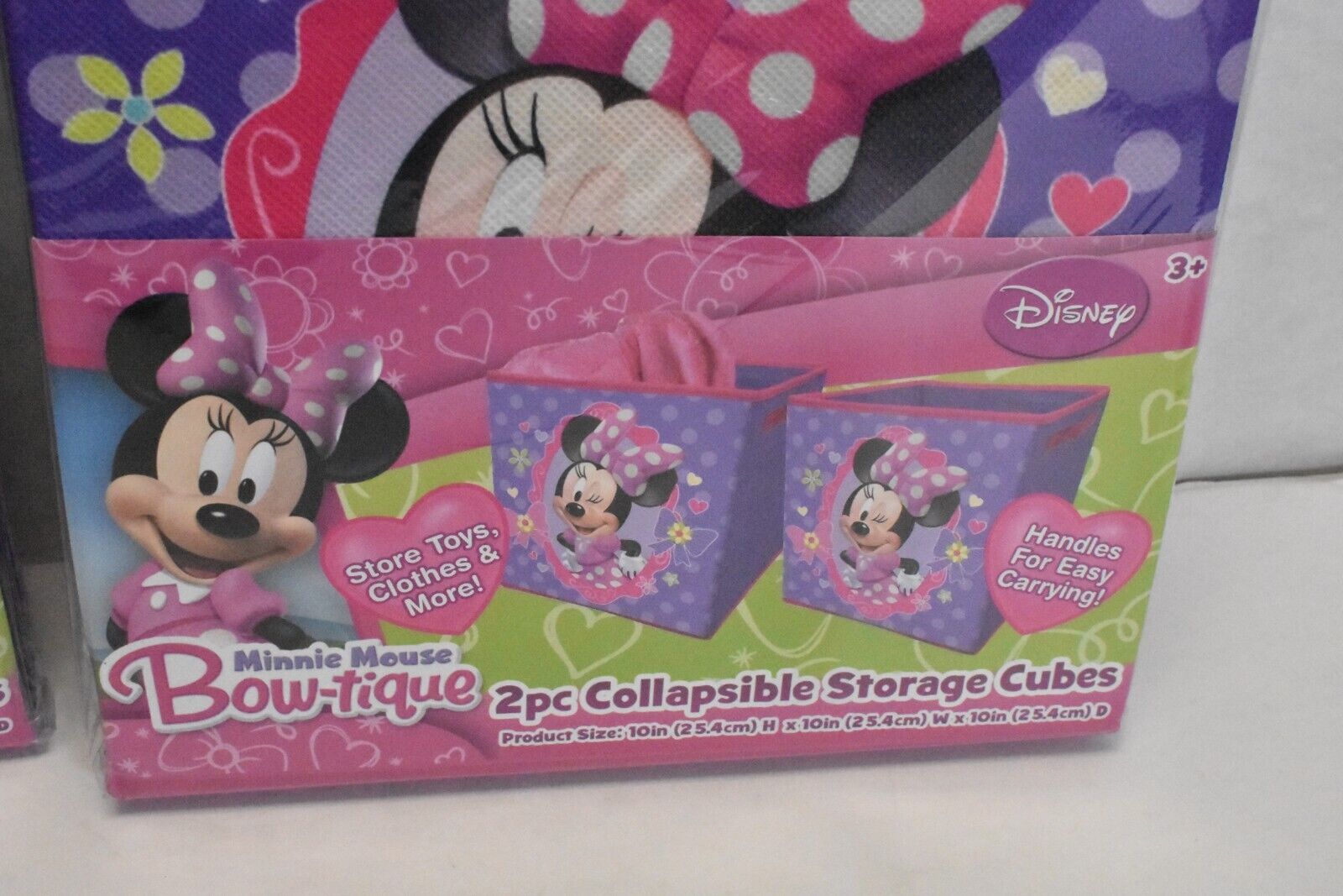 Disney Minnie Mouse Bowtique Purple Pink Storage Cube 10" x 10" x 10" 4 Piece Disney WK317654 - фотография #2
