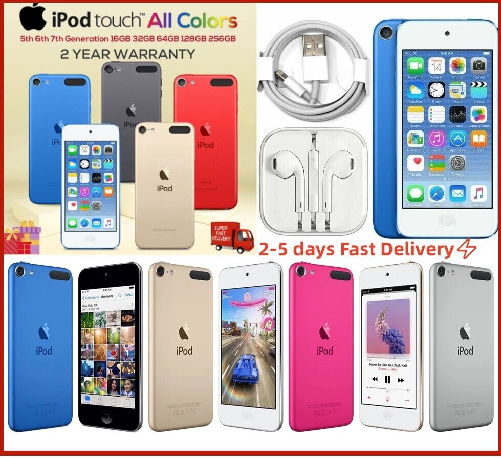 NEW Apple iPod Touch 6th/7th Generation 64/128/256GB MP3 Player Sealed Box LOT ⚡ Apple iPod ML20230526089