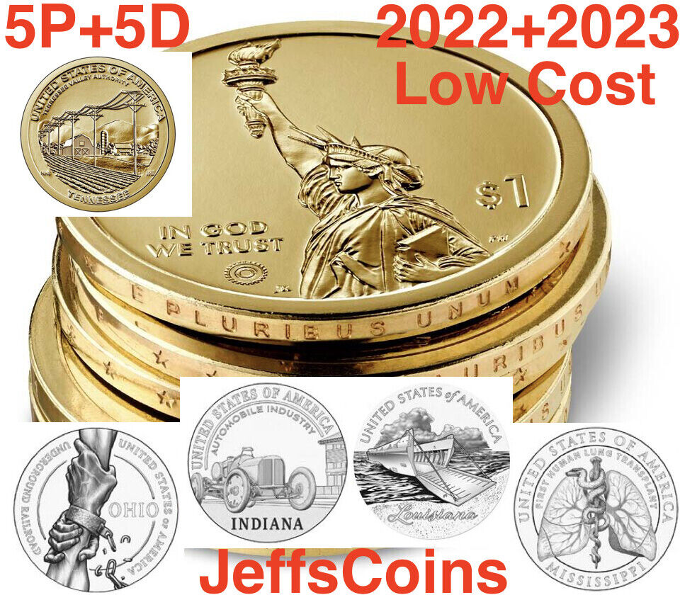 2023 PD Innovation Dollars All 8 Set OH IN LA MS Low Cost P D Railroad to Lung $ Без бренда - фотография #7