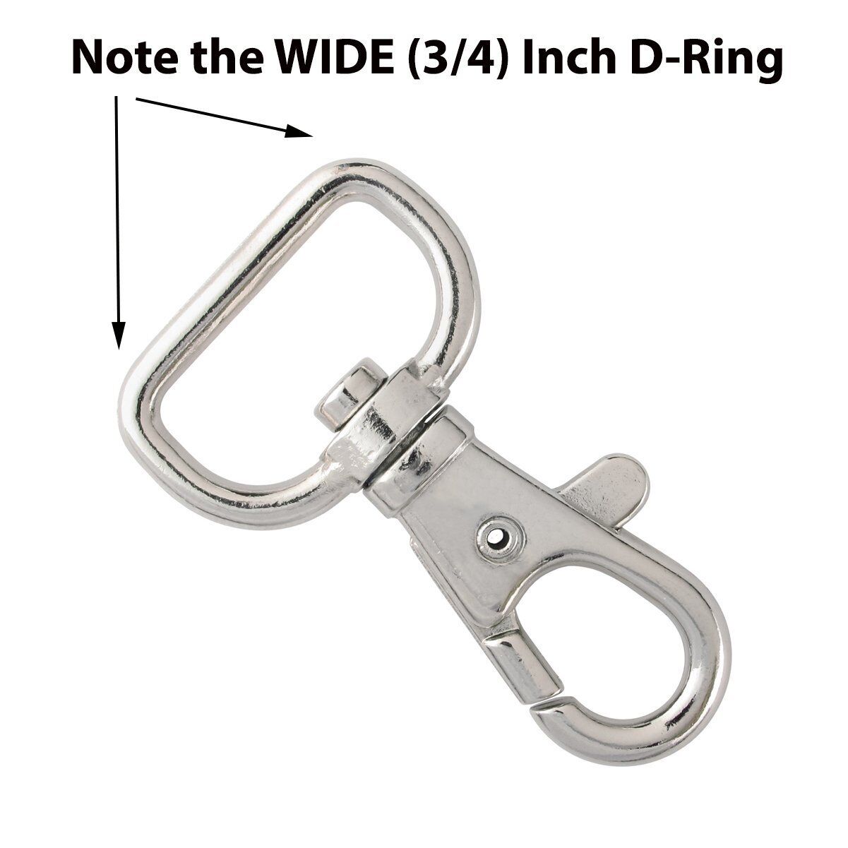 100 Premium Metal Lobster Claw Clasps - Wide 3/4 Inch D Ring 360° Trigger Snaps Specialist ID SPID-9600 - фотография #4