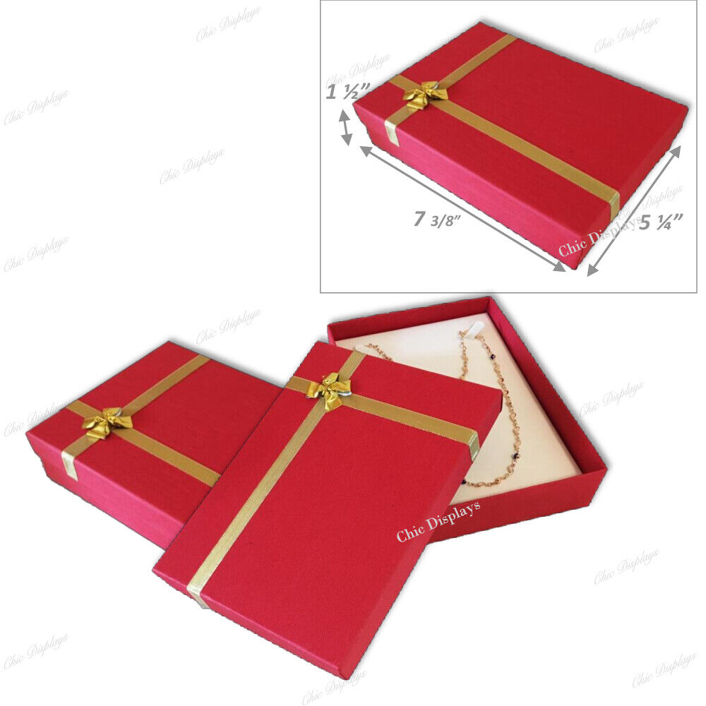 12pc Jewelry Gift Boxes Red Necklace Presentation Gift Boxes Red Jewelry Boxes Unbranded - фотография #3