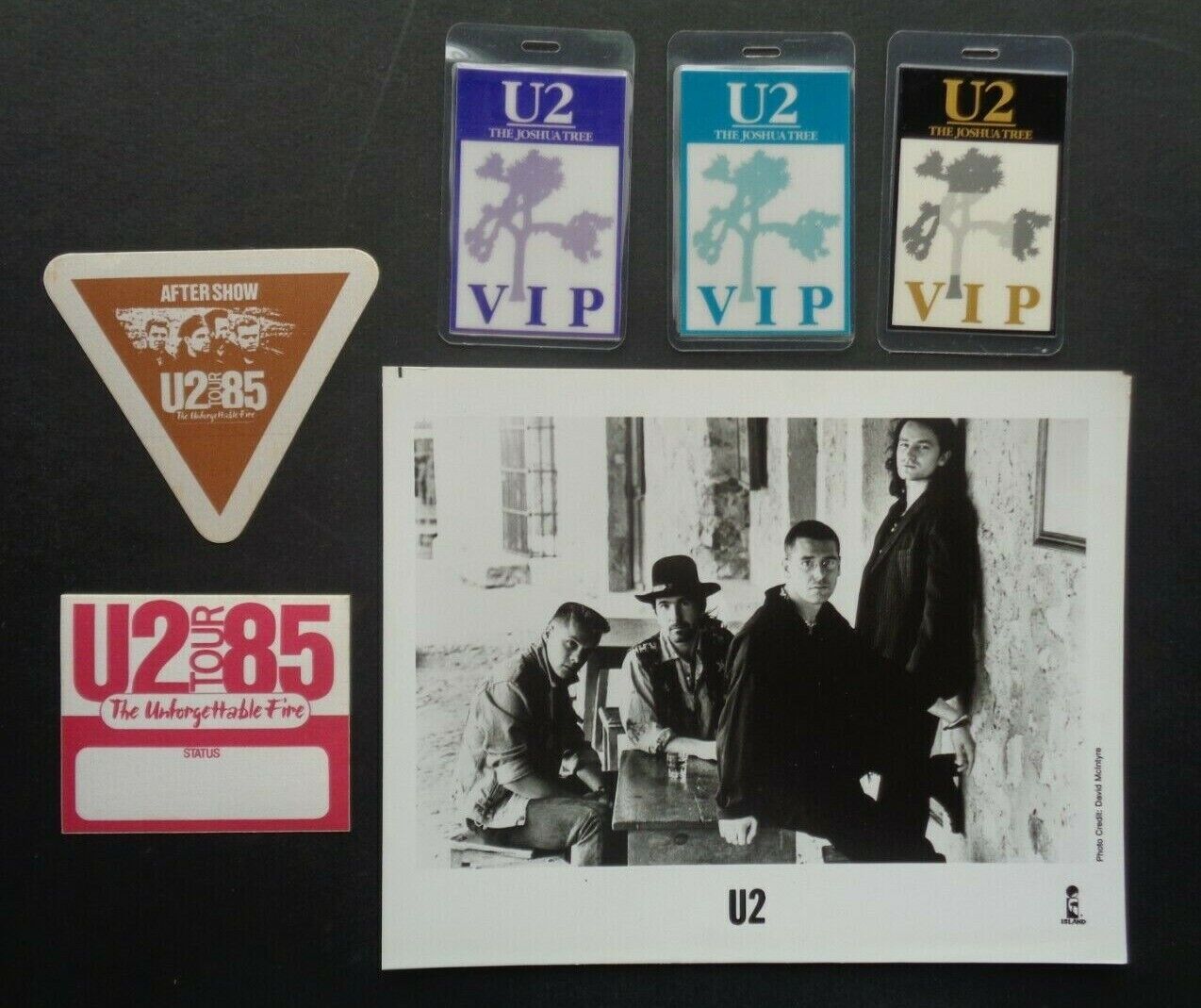 U2,B/W Promo Photo,5 Original OTTO laminated Backstage passes,old tours Без бренда
