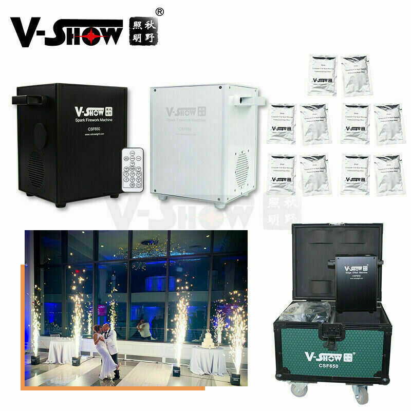 V-Show 2PCS 650W Mini Cold Spark Firework Machine Stage Effect With Case+10 Bags V-SHOW Does Not Apply