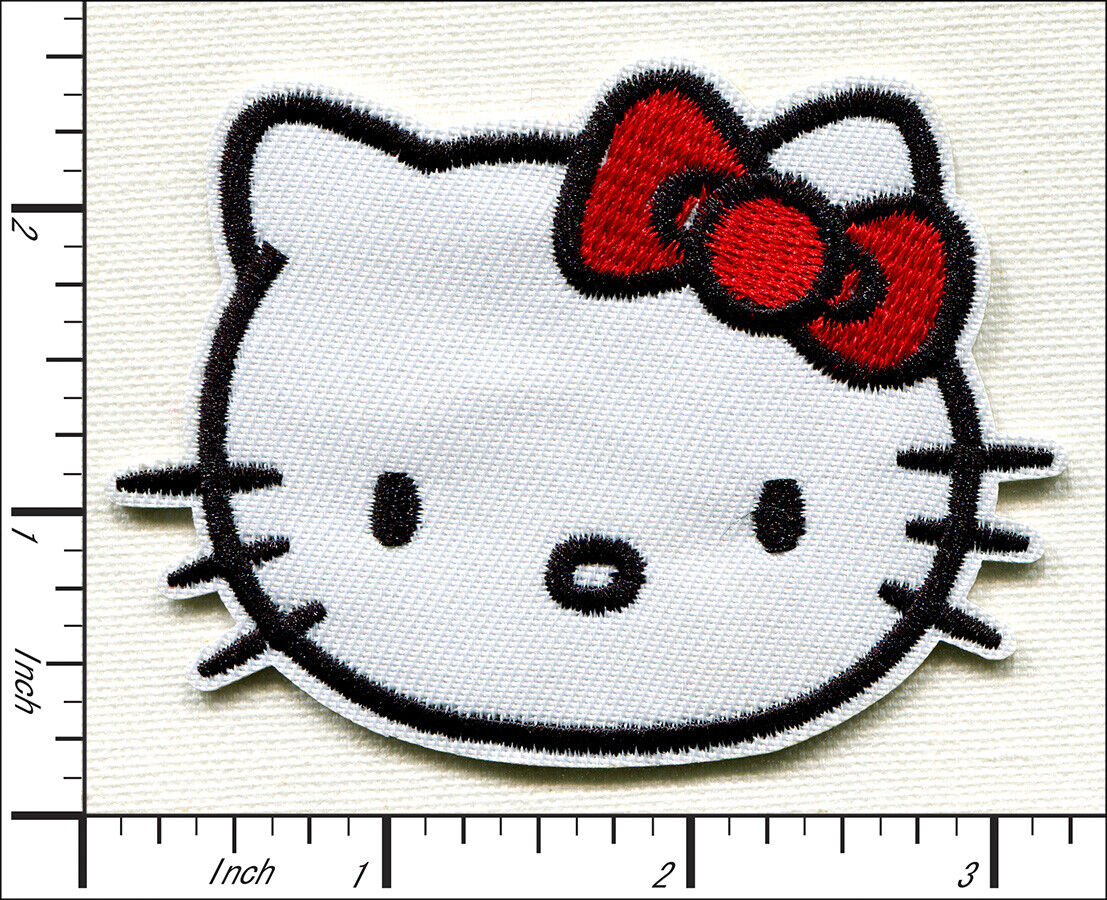 30 Pcs Embroidered Iron on patches Lovely Kitty Head Red Bow 8x6cm AP019kA Unbranded
