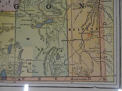 Lot 2 Antique Maps Oregon Gaskell's Atlas of the World 1893 ca 1900 Color Без бренда - фотография #12