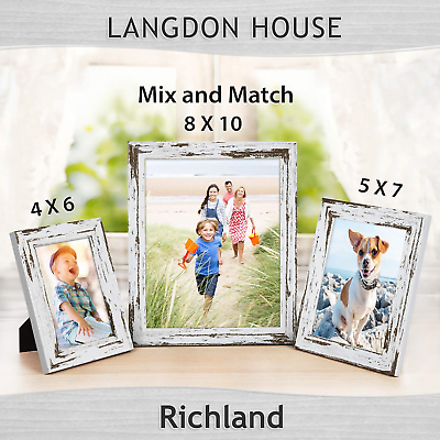 Langdon House 5x7 Picture Frames (Distressed White, 6 Pack) Farmhouse Style, Langdon House Not Applicable - фотография #4