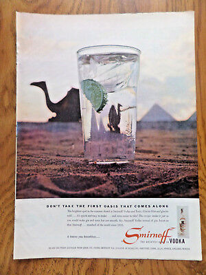 1956 Smirnoff Vodka Ad  Don't Take the 1st Oasis That Comes Along Egypt Photo Smirnoff Vodka - фотография #2