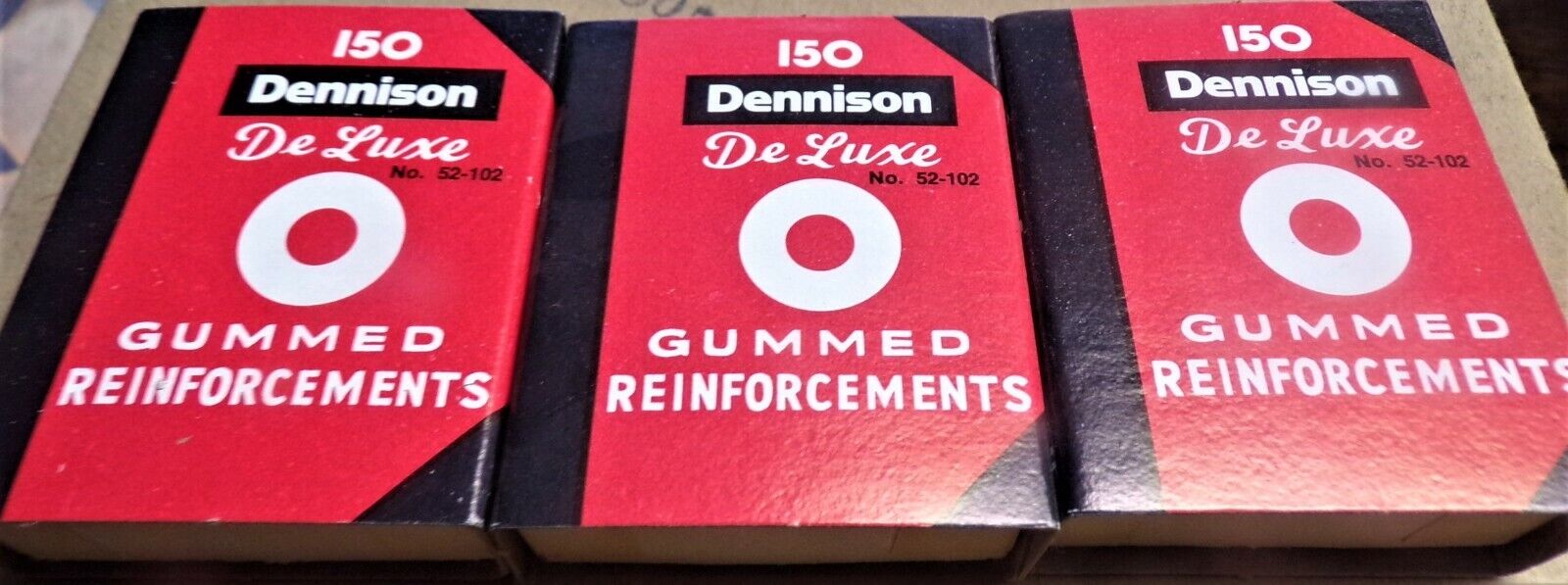 Lot Of 450 Vintage 1960's Dennison Deluxe Cloth Gummed Reinforcements  NEW NOS! Без бренда