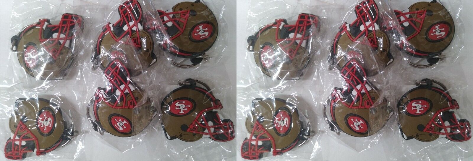 Lot of 12 NFL OFFICIAL Licensed San Francisco 49ers Team Helmet Keychain Keyring Без бренда