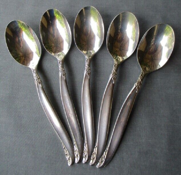 LEILANI 1961 Silver Plate TEASPOON 1847 Rogers Bros ~ Lot of 5   (2 available) 1847 Rogers Bros