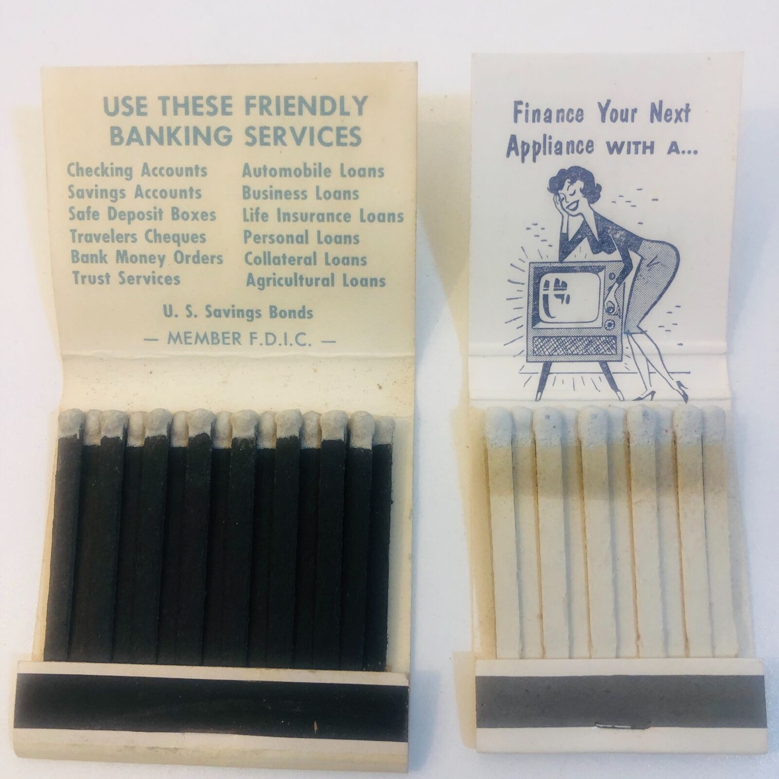 Lot of 7  Vintage 1950's 1960' Banks & Financial Matchbooks  - UNSTRUCK    (M25) Без бренда - фотография #4