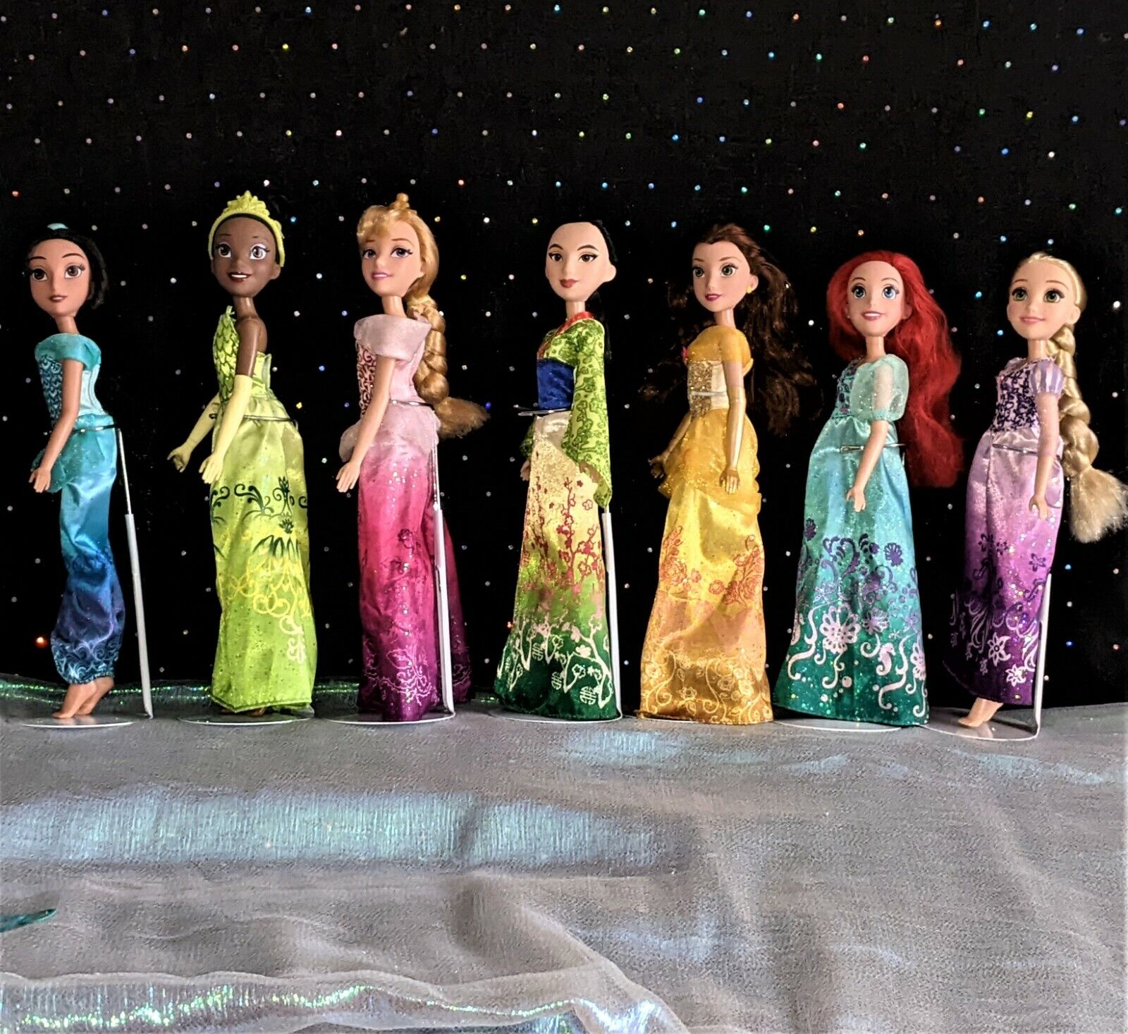 Disney Princess, 7 Barbie Doll Lot, Sleeping Beauty, Tiana, Belle, Mulan, Ariel, Disney - фотография #4