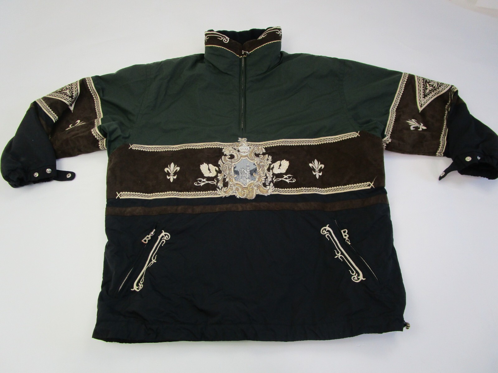 Bogner Womens Snowboarding Ski Jacket Embroidered Suede Coat Made in USA Large Bogner