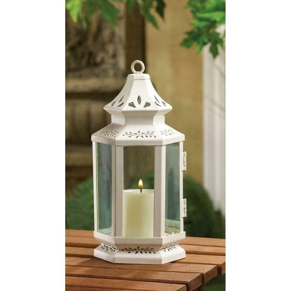 Lot 10 White Lantern Small 8" Candle Holder Wedding Table Centerpieces NEW Без бренда
