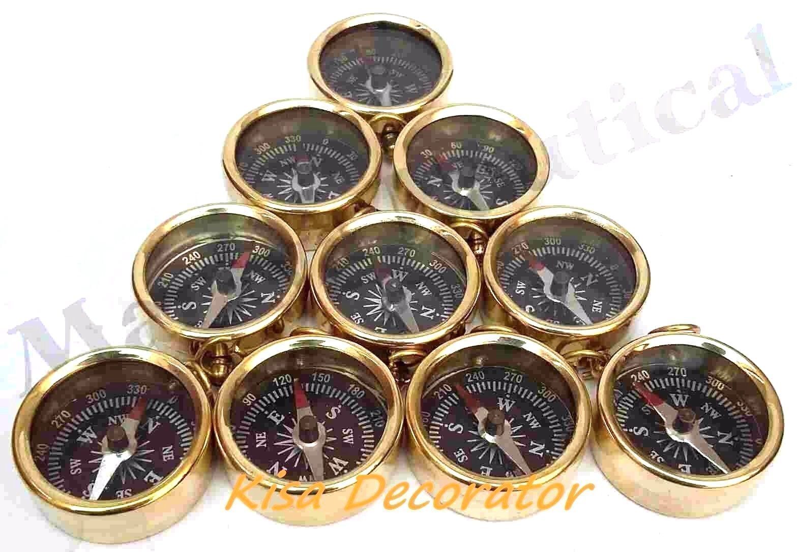 Vintage Lot of 100 Pcs Brass Compass Key Chain Marine Key Ring Bulk Wholesale Без бренда - фотография #5