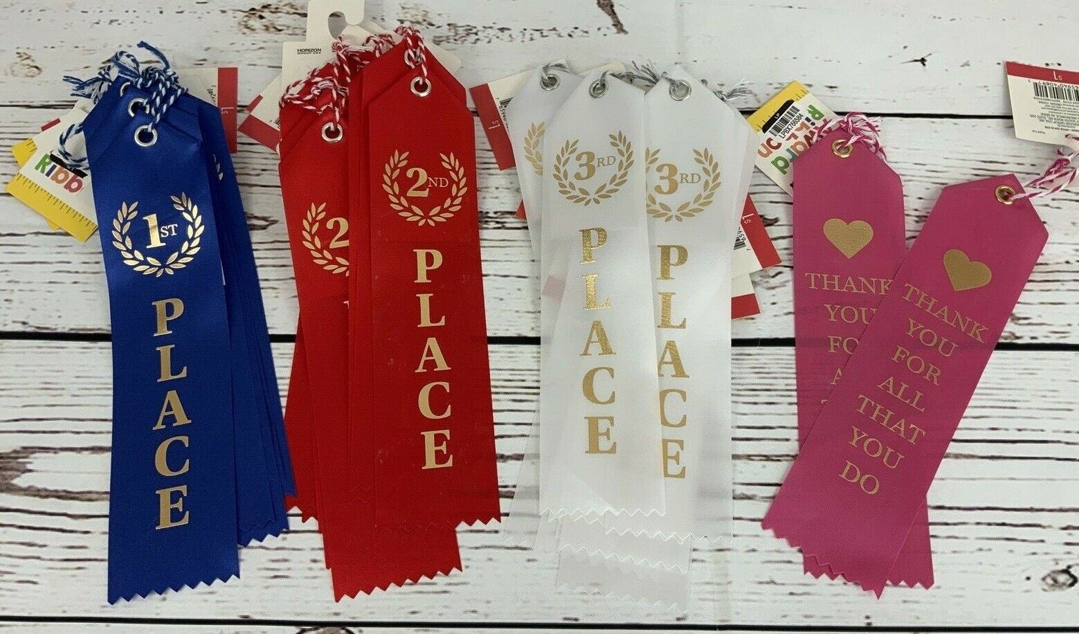 Award Ribbon Lot 7-1st Place 10-2nd Place 11- 3rd Place 2- Thank you 3053 Does not apply