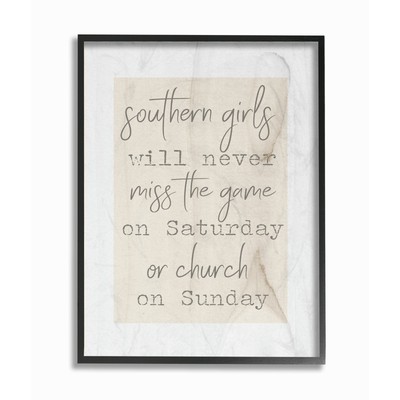 Stupell Southern Girls Never Miss White and Tan Wood Look, STUPELL Does not Apply