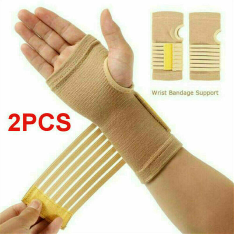 2x Weight Lifting Training Wraps Wrist Support Gym Fitness Cotton Bandage Straps Unbranded Does Not Apply - фотография #4