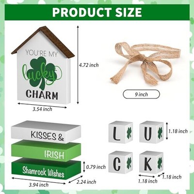 St. Patrick's Day Decorations Shamrock Decor Faux Books, 8 Pcs St. Patricks  Does not apply Does Not Apply - фотография #6