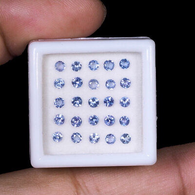VVS 25 Pcs Natural Tanzanite 2.5mm Round Cut Top Quality Lusturous Gemstones Lot Selene Gems - фотография #9