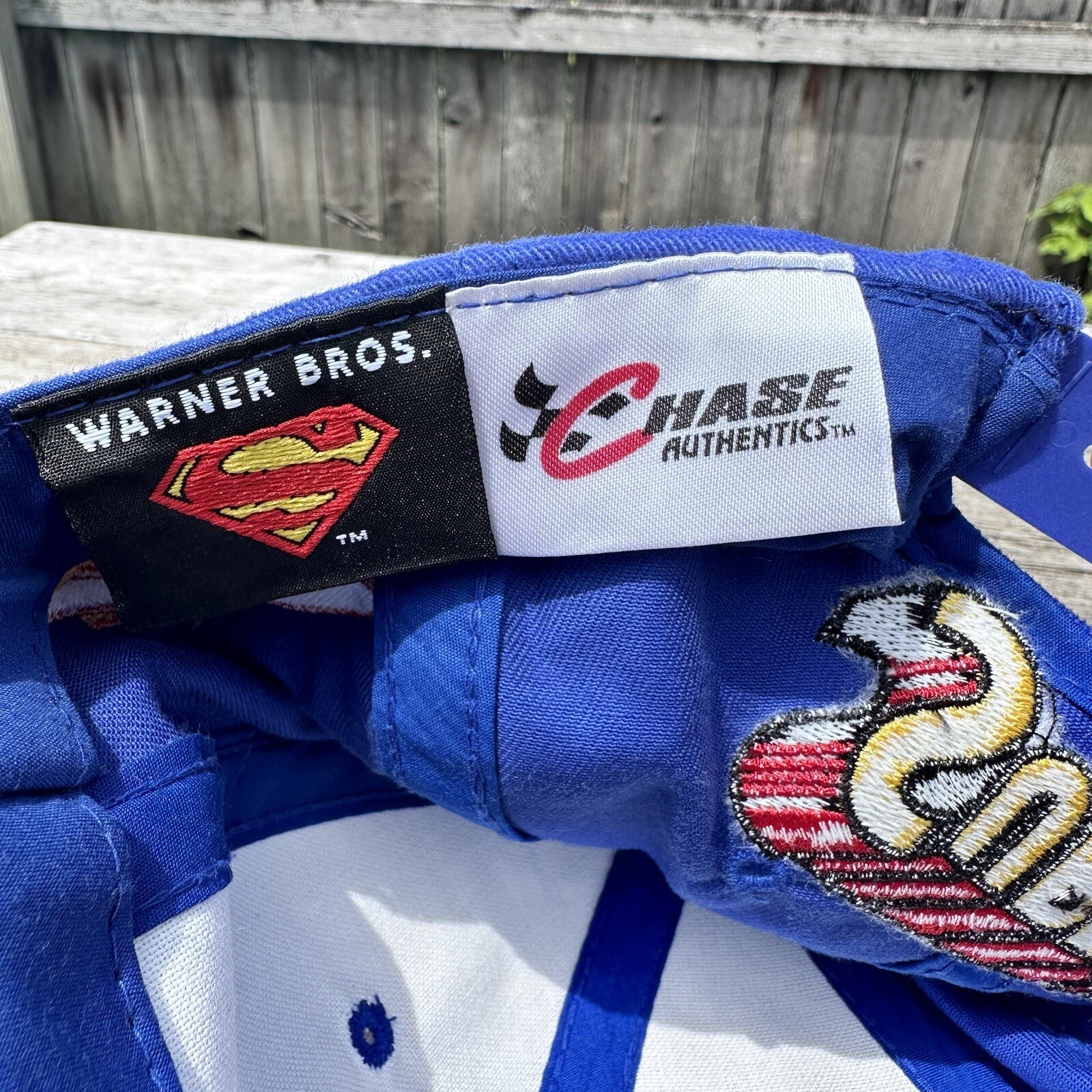 Vintage Nascar Snapback Hat Superman Racing Ron Hornady Warner Brothers Cap Chase Authentics - фотография #11
