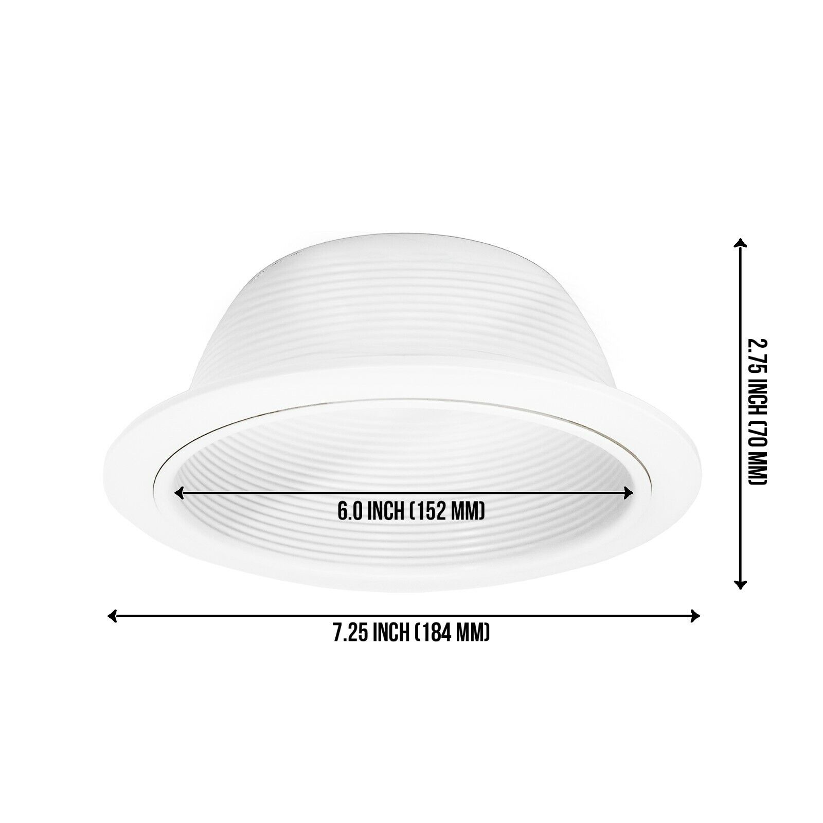[48-Pack] 6" Inch Ceiling Recessed Can Light Baffle Trim Cover, White PROCURU SB30 - фотография #4