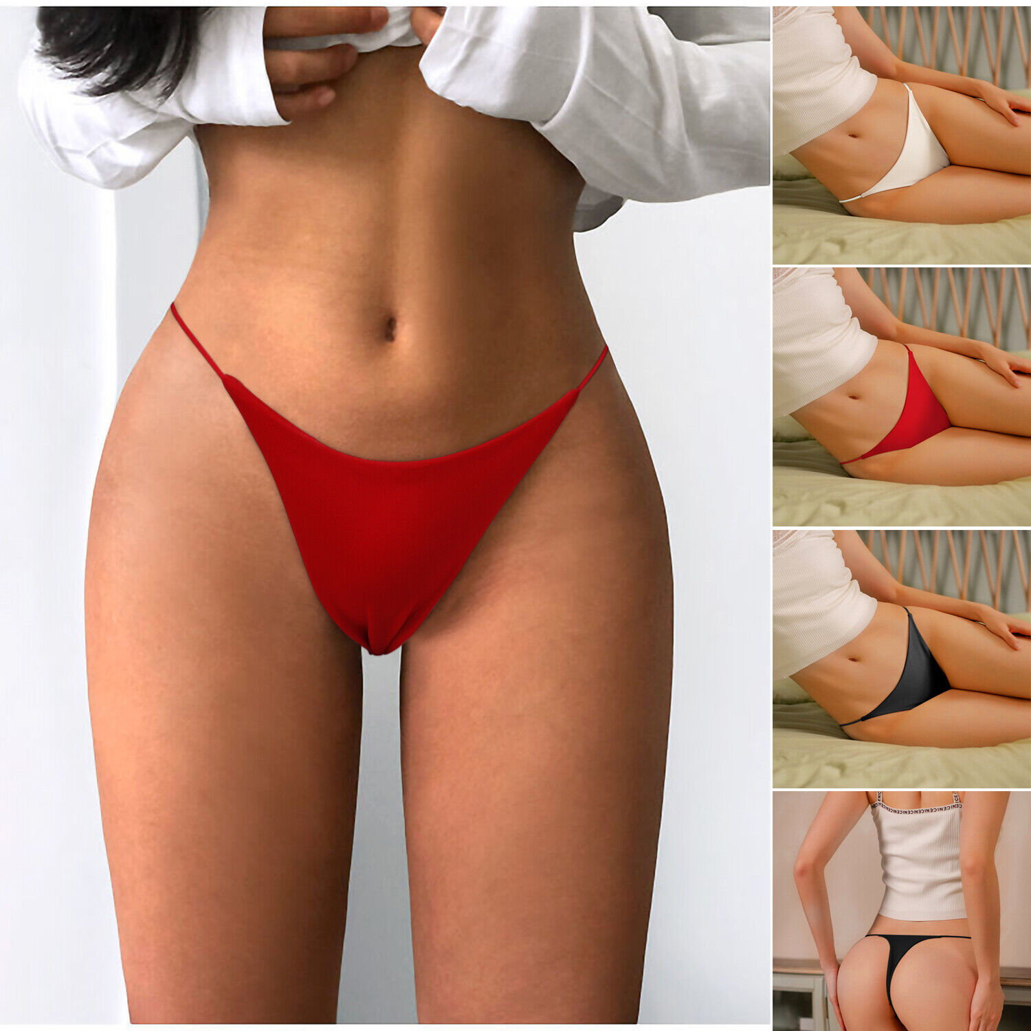 Women Sexy Bikini Thong Thin Strappy G-string Seamless Panties Briefs Underwear DONWELL