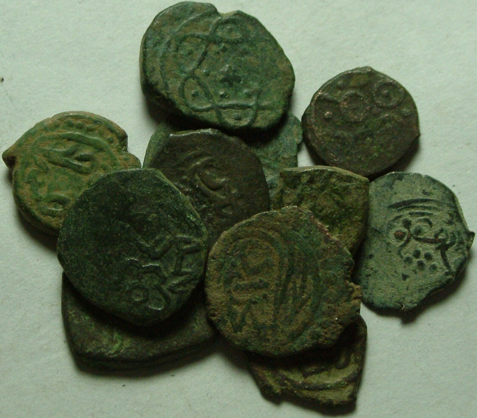 Lot 3 Rare original Islamic copper Bronze Mangir coins/Arabic/Ottoman Empire 15c Без бренда - фотография #10
