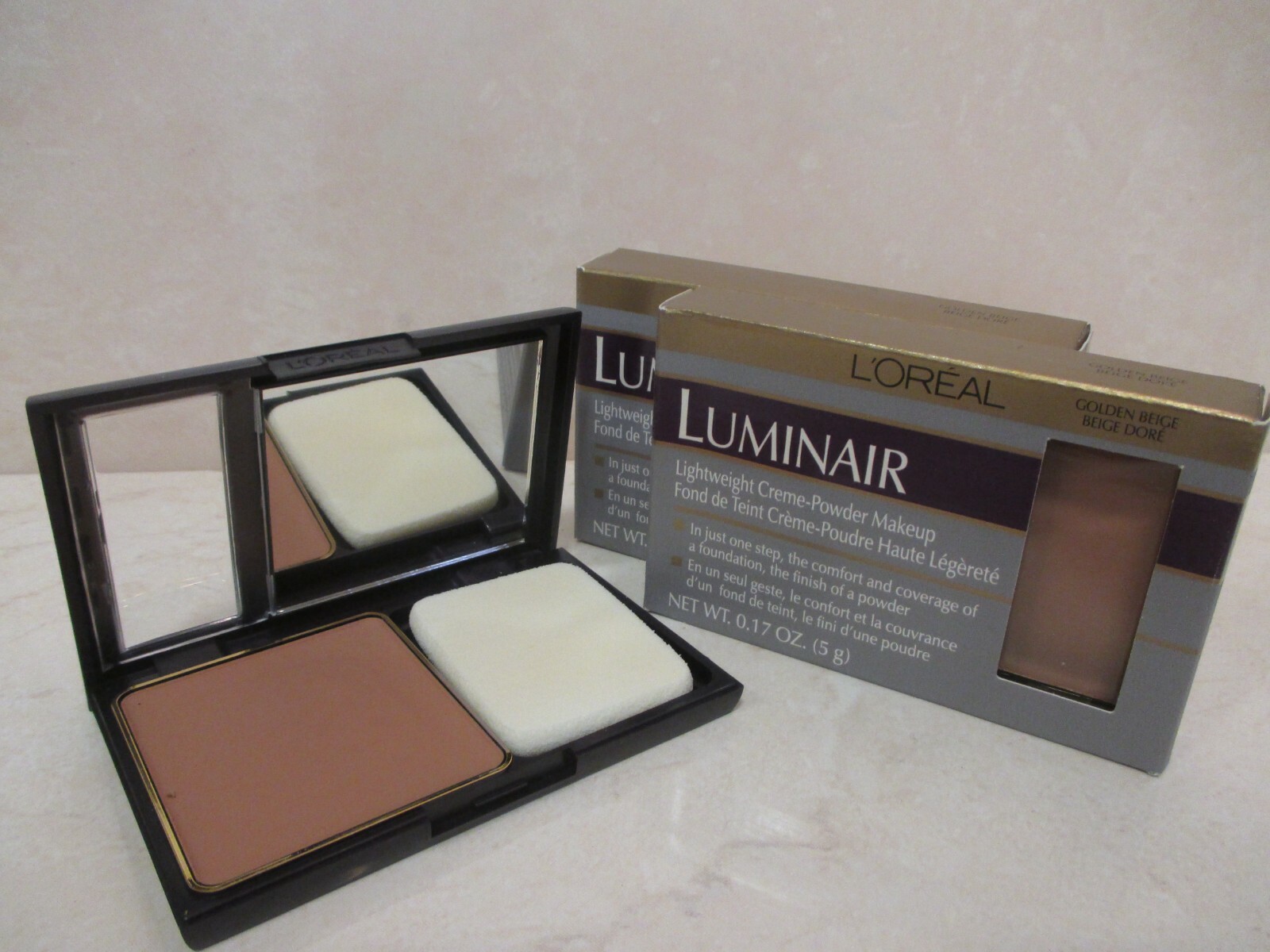 2 X Loreal  Luminair Creme Powder Makeup GOLGEN BEIGE .17 oz  L'Oréal DOES NOT APPLY