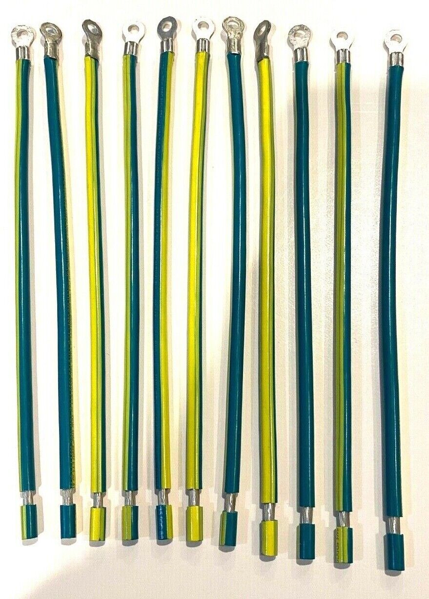 (lot of 10) Green  Grounding Pig Tails 10 AWG 6 inch Stranded Wire Unbranded/Generic Does Not Apply
