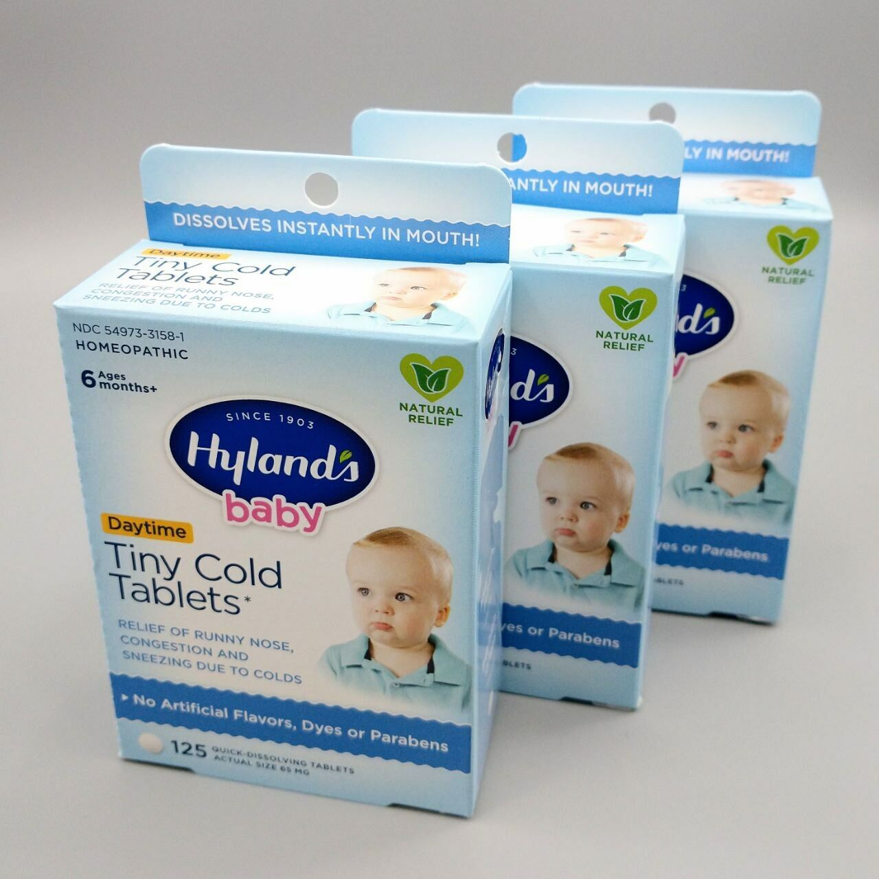 Hyland's Baby Daytime Tiny Cold Tablets, 6 Ages Months+ 125 Tablets (3 Pack) Hylands N/a - фотография #2