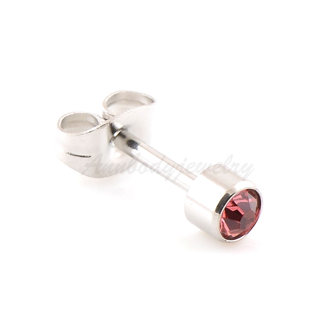 6 Pairs 16g 316L Steel Crystal Birthstone Ear Stud Earring Piercing Color Mixed Body jewelry - фотография #4