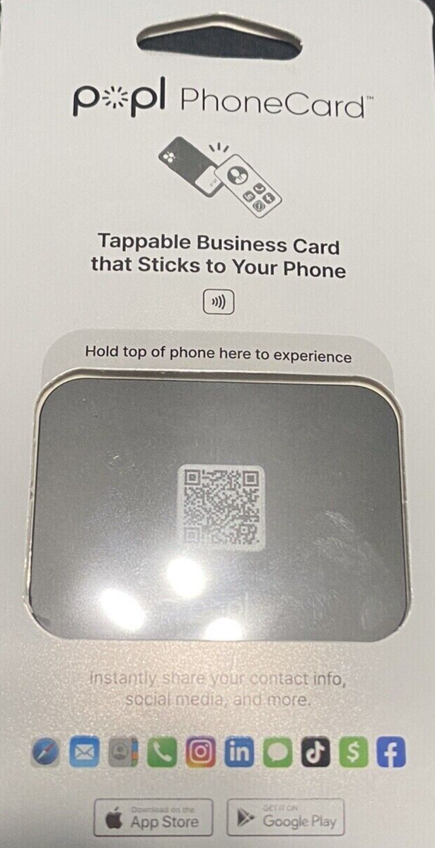 Popl Card Black w/ PopCode NFC Business Tag. Popl - фотография #3