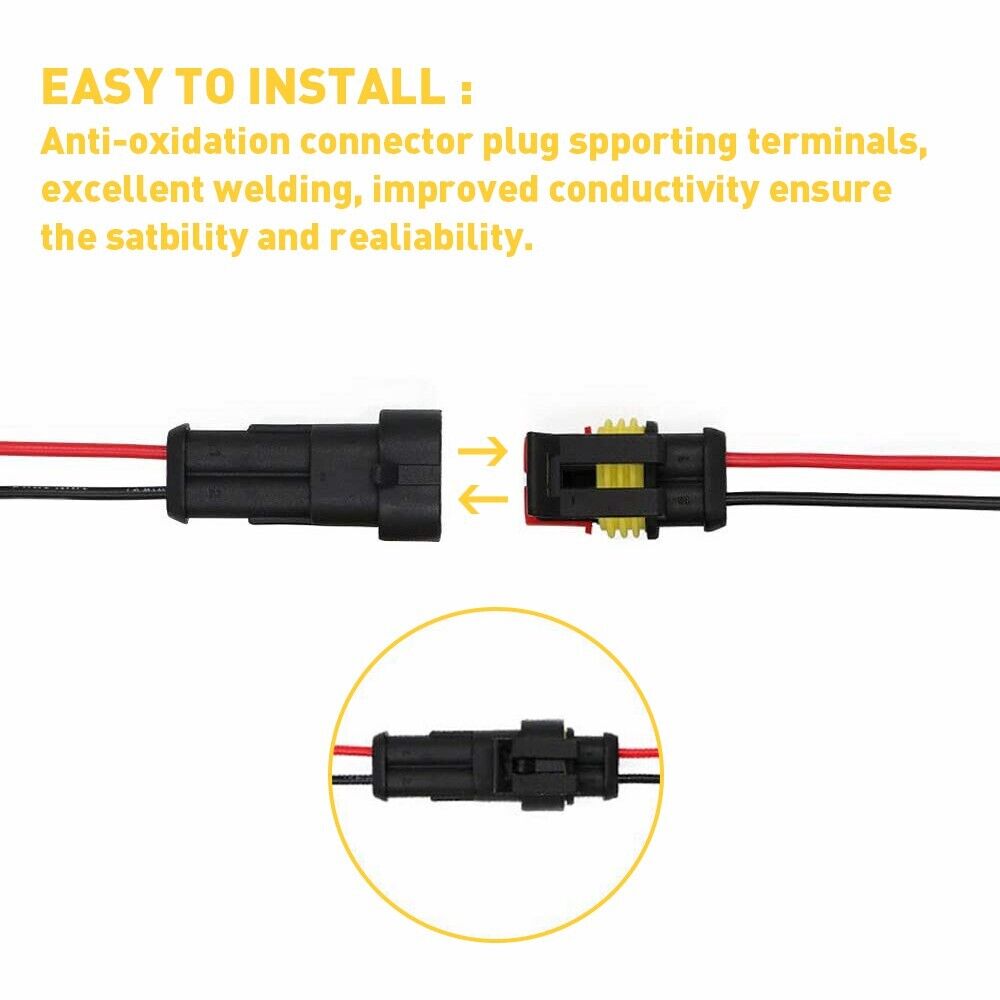 20 Sets 2-Pin Way Car Waterproof Male Female Electrical Wire Connector Plug Kit Wowpartspro Does Not Apply - фотография #3