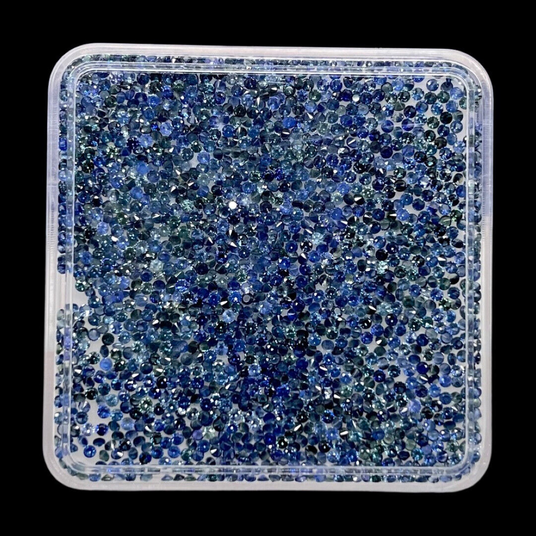 50 Pcs Natural Rich Blue Sapphire 1mm Round Cut Calibrated Loose Gemstones Lot Selene Gems - фотография #7