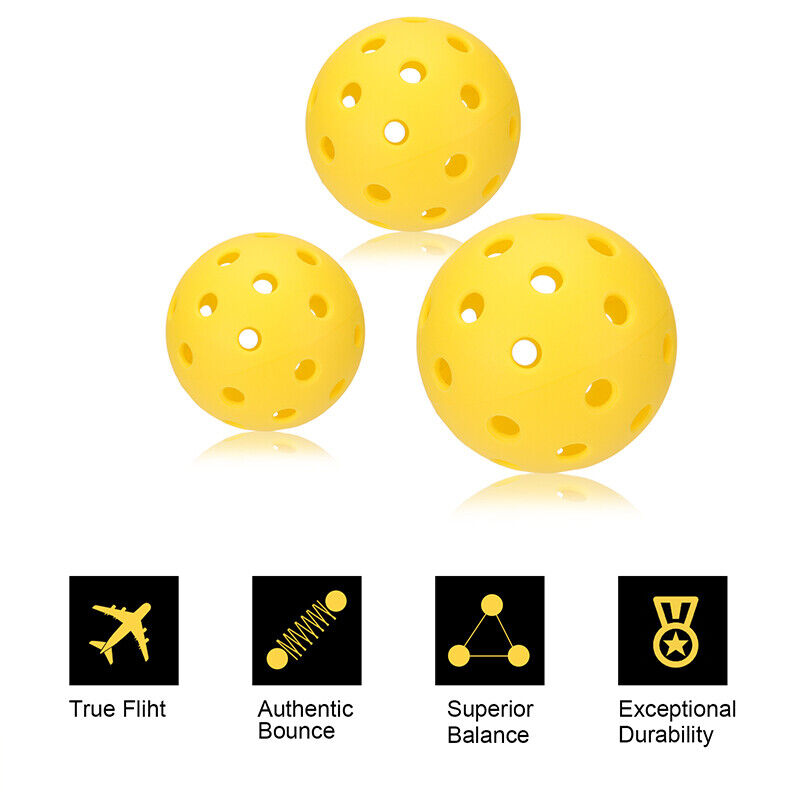 12PCS Fuse Outdoor Pickleball Balls Tournament Pack of 12 Yellow Polymer Ball LINEBA Does Not Apply - фотография #5