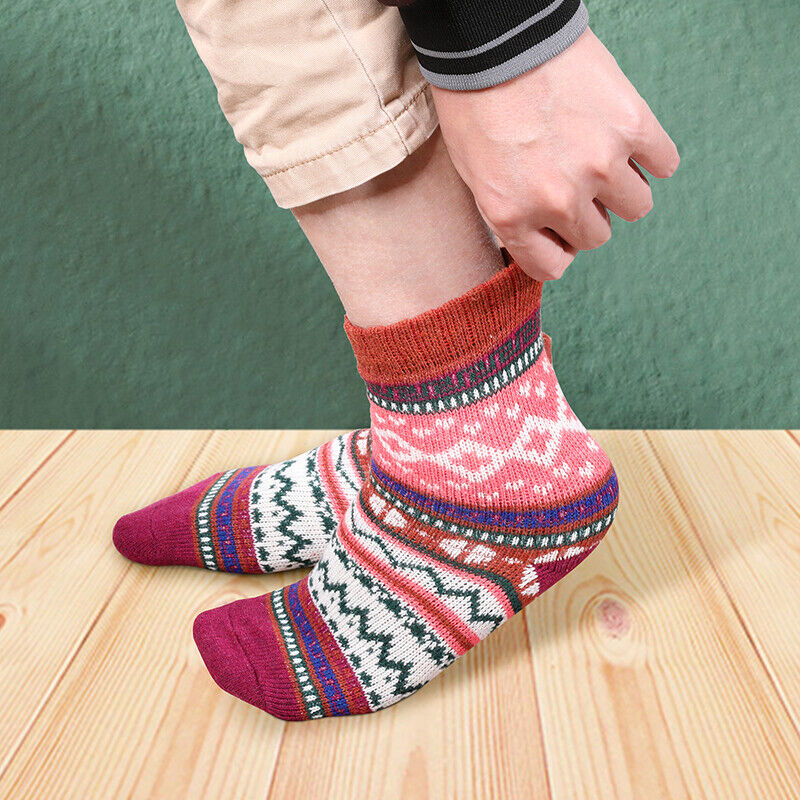 5 Pairs Women Wool Cashmere Socks Thick Warm Casual Solid Winter Sock 6-11 Unbranded - фотография #5