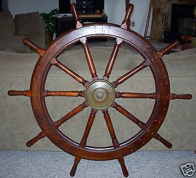 U.S. NAVY Antique Wood Ship Wheel 54" Без бренда - фотография #2