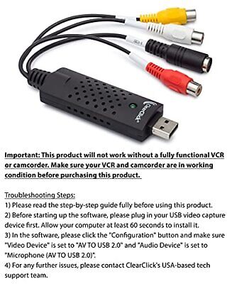 VHS To DVD Wizard with USB Video Grabber & Free USA Tech Support ClearClick VHS2DVD168 - фотография #2
