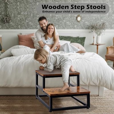 Wooden Step Stool Bed Steps for High Beds for 15.7“Lx15.4"Wx11.8"H Two Step Does not apply Does Not Apply - фотография #5