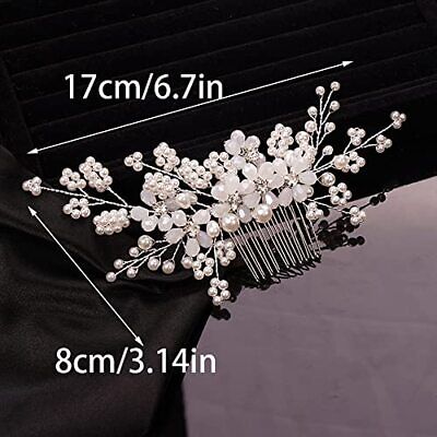 Flower Bridal Pearl Hair Comb Headband Handmade Wedding Hair Pieces For Bride Fl Teyglen Does not apply - фотография #6