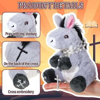 Donkey Religious Stuffed Animal Toy Baptism Gifts Christening 7.48 Inch Jesus Foilswirl - фотография #3