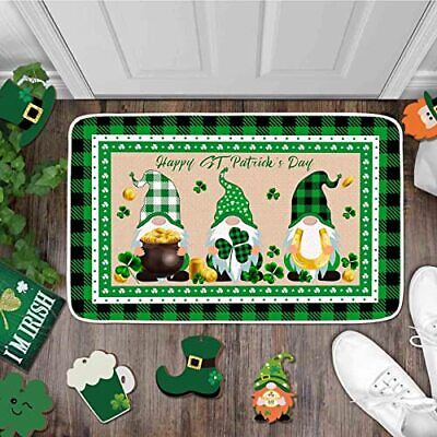  St. Patricks Day Door Mat Indoor Outdoor Area Rugs 28 x 17 Green-st. Patrick's Does not apply Does Not Apply - фотография #3