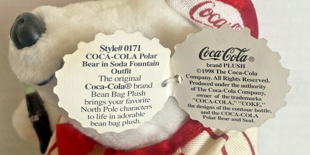 LOT OF 2-COCA COLA PLUSH-Polar Bear 1998 & Seal 1999-Display Only-Used-VTG Coca-Cola - фотография #3