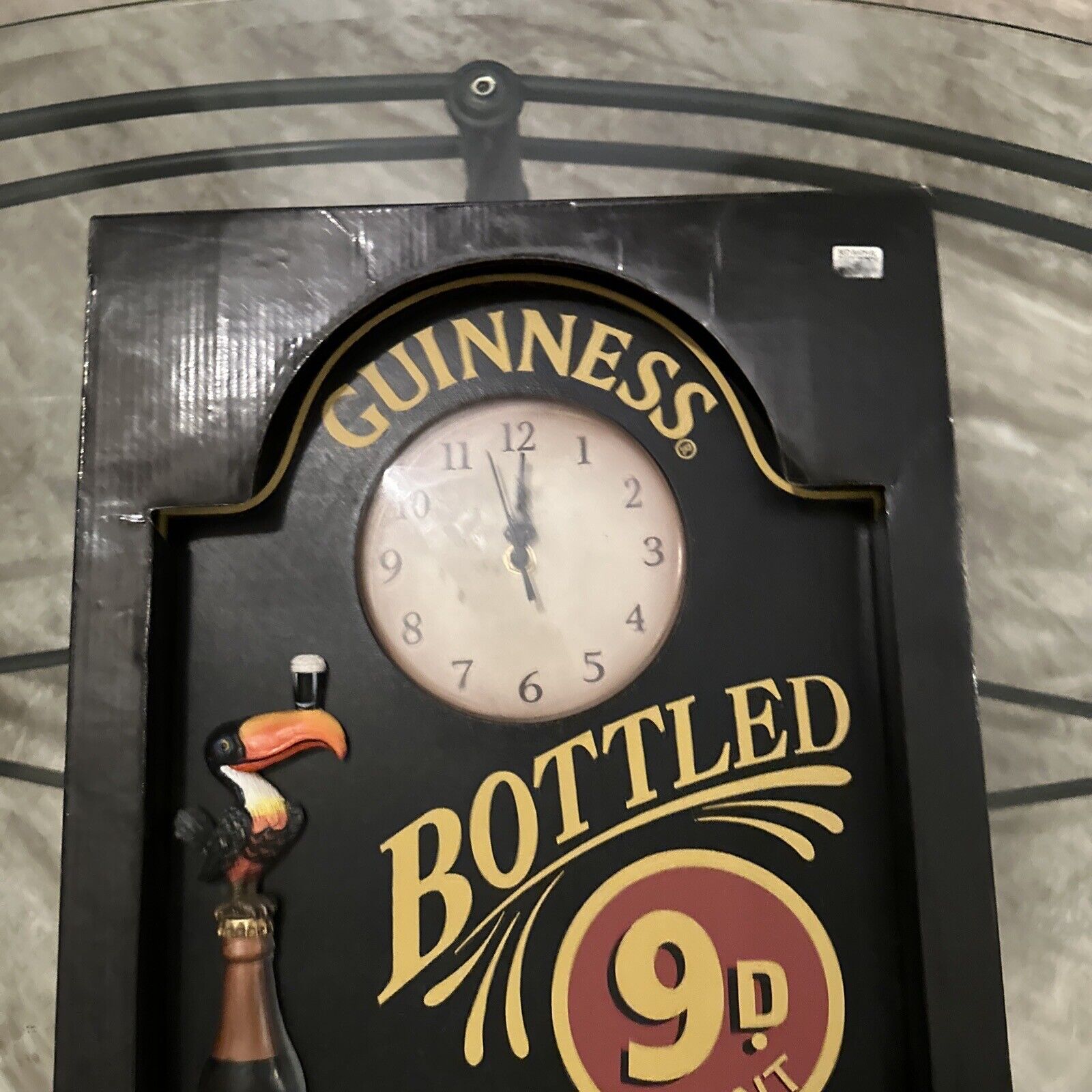 NEW Guinness Bottled 9D Pint Draught Wooden 3-D Clock - Dark Beer Sign 13x18” Guinness - фотография #5